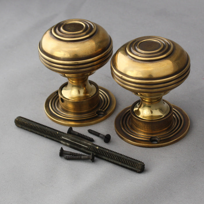 Large brass Georgian door knobs