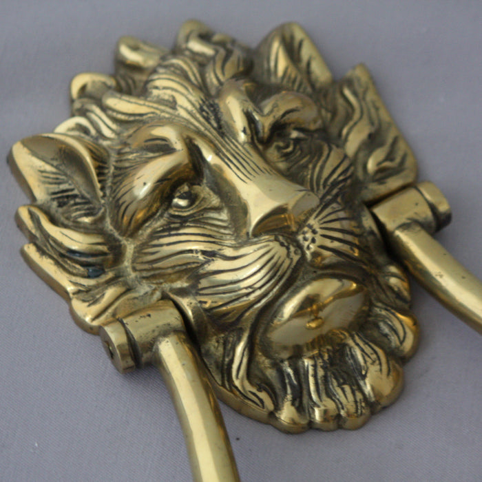 Large No:10 Brass Lion Head Door Knocker