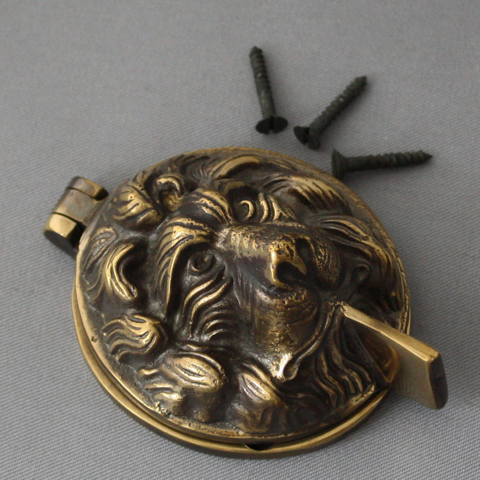 Brass Victorian Lions Head knocker and Yale Cover