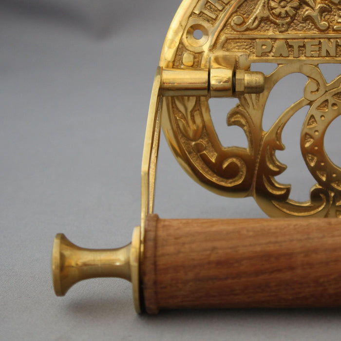 Antique Crown Brass Toilet Roll Holder