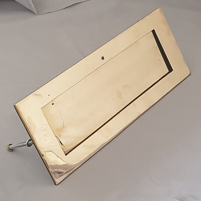 Large Early 1900s Antique Brass Letterbox