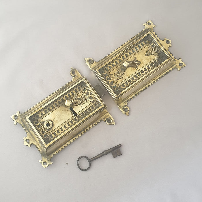 1800s Double Door Rim Lock & Dummy Keep