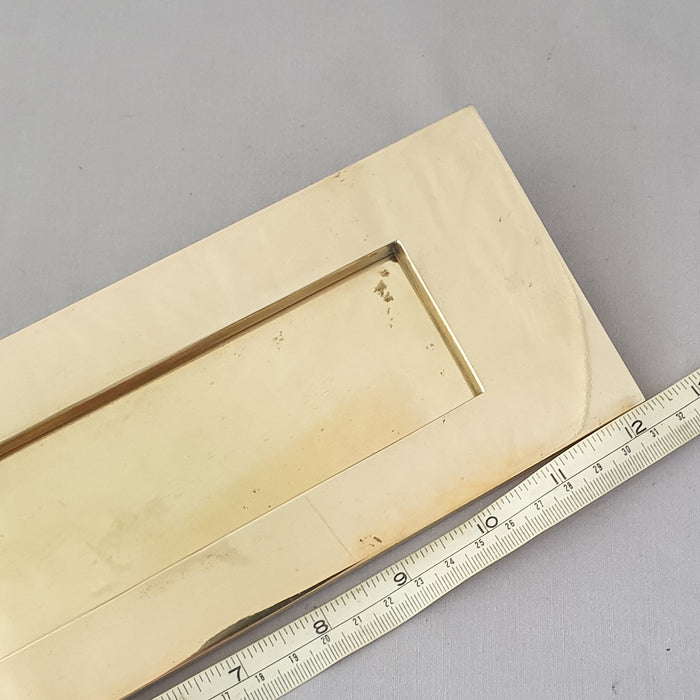 Original 1900s 12'' Brass Letterbox