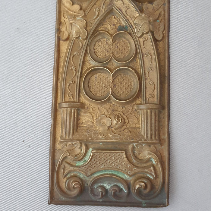 1900s Pressed Brass Church Finger Plates