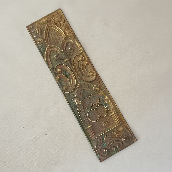Original 1900s Pressed Brass Church Finger Plates