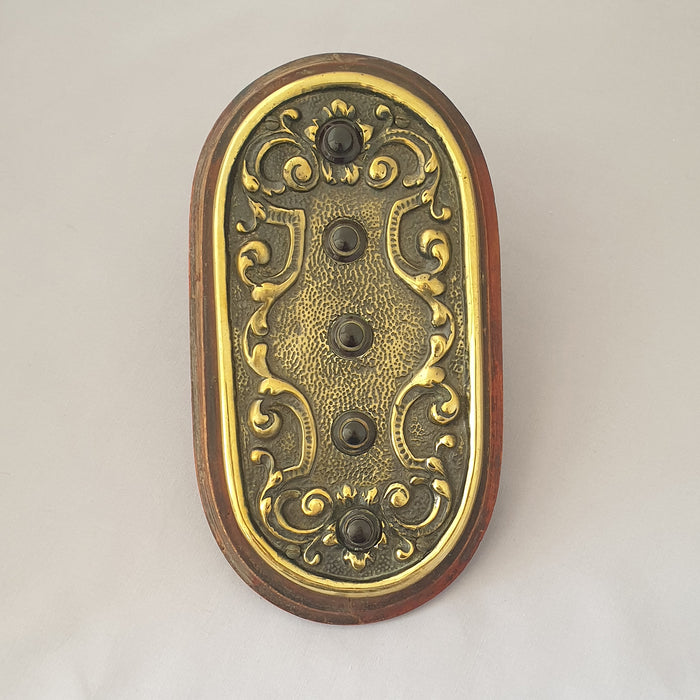 Art Nouveau 5 Way Bell Push Panel