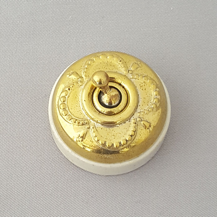 Decorataive 1900s Brass Light Switch