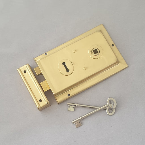 Edwardian Brass Dual Handed Rim Lock