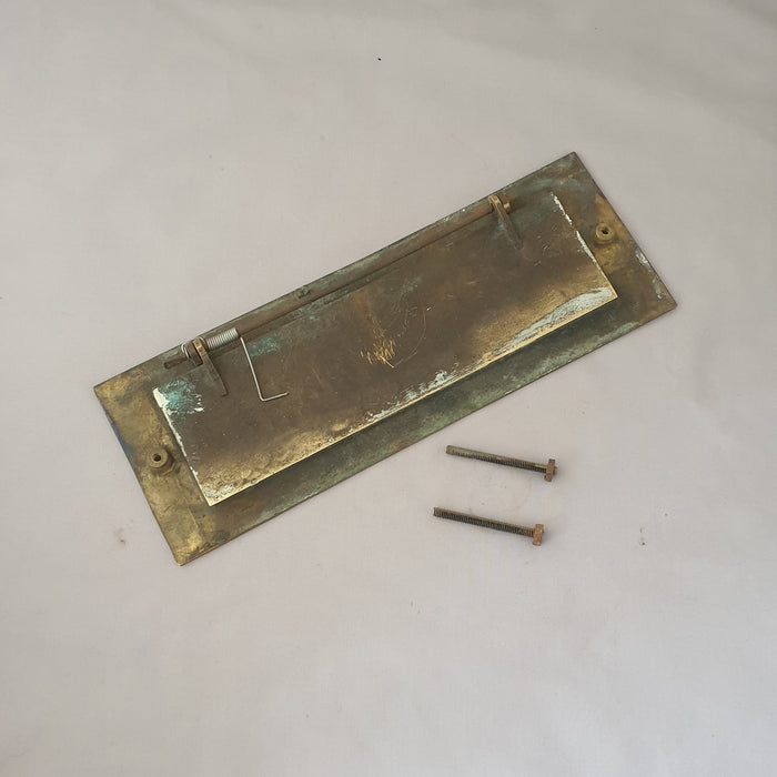 14'' Brass Early 1900s Antique Letterbox