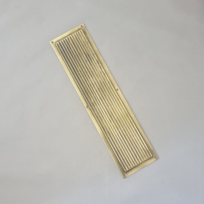 Early 1900s Cast Brass Reeded Finger Plates