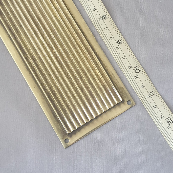 Antique Early 1900s Cast Brass Reeded Finger Plates
