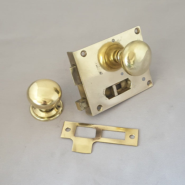Edwardian Brass Rim Latch & Handles