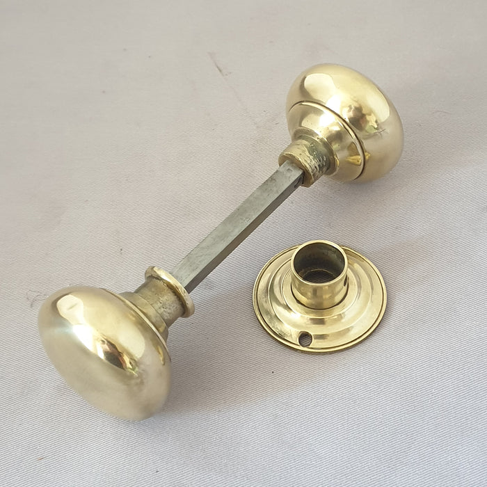 Edwardian Brass Antique Rim Latch & Original Handles