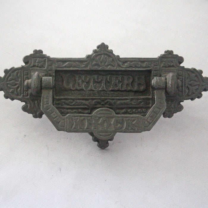 Antique Edwardian Decorative Cast Iron Letterbox
