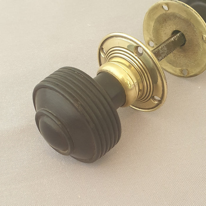 Antique Edwardian Ebony Beehive Door Knobs