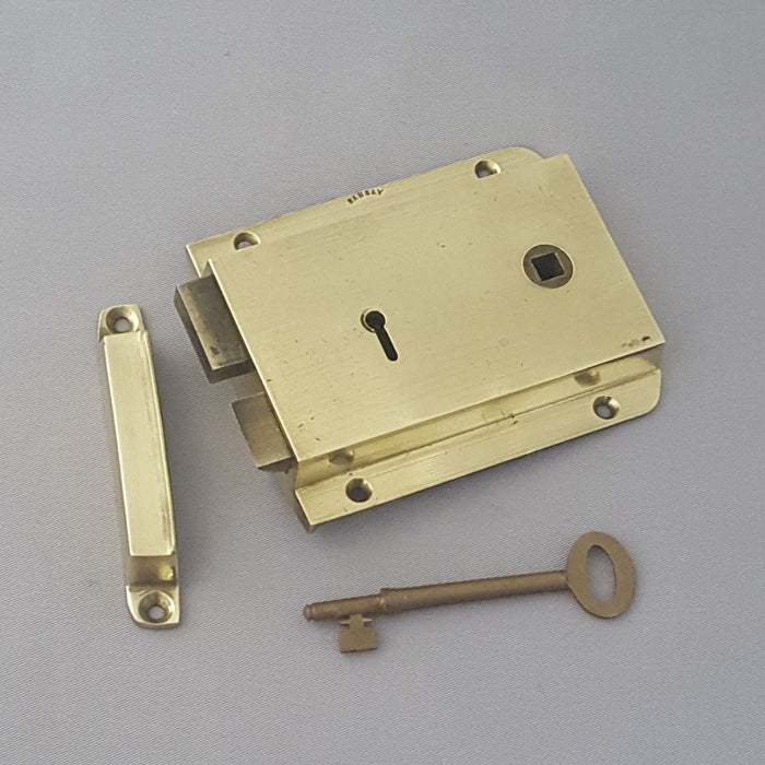 1920s LH Flanged Brass Rim Lock