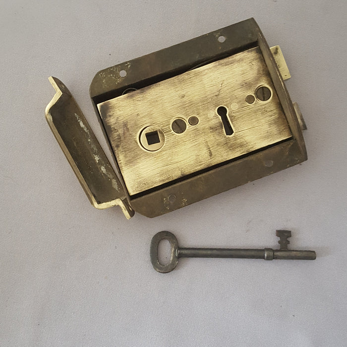 Early 1900s LH Antique Brass Rim Lock