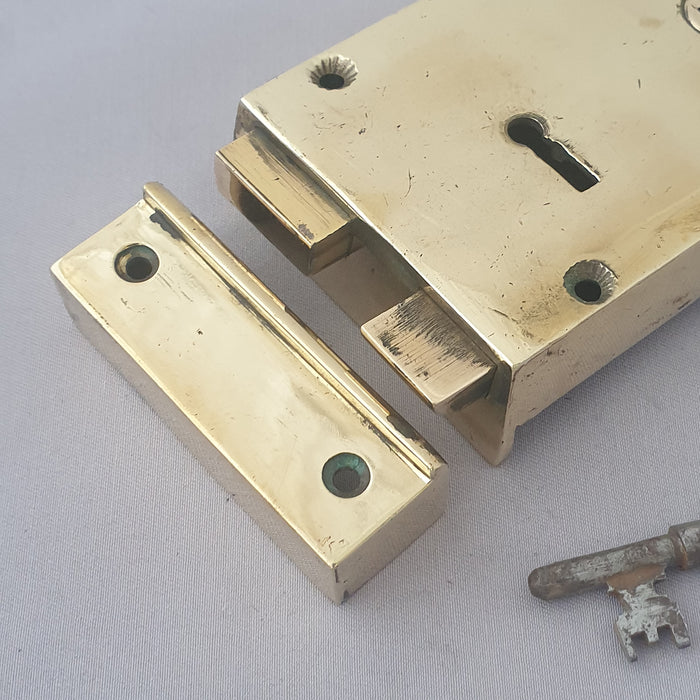 Brass 5'' LH Edwardian Rim Lock
