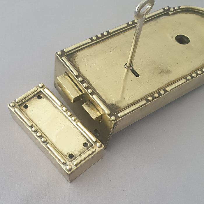 Antique LH Dot n Dab Edwardian Rim Lock