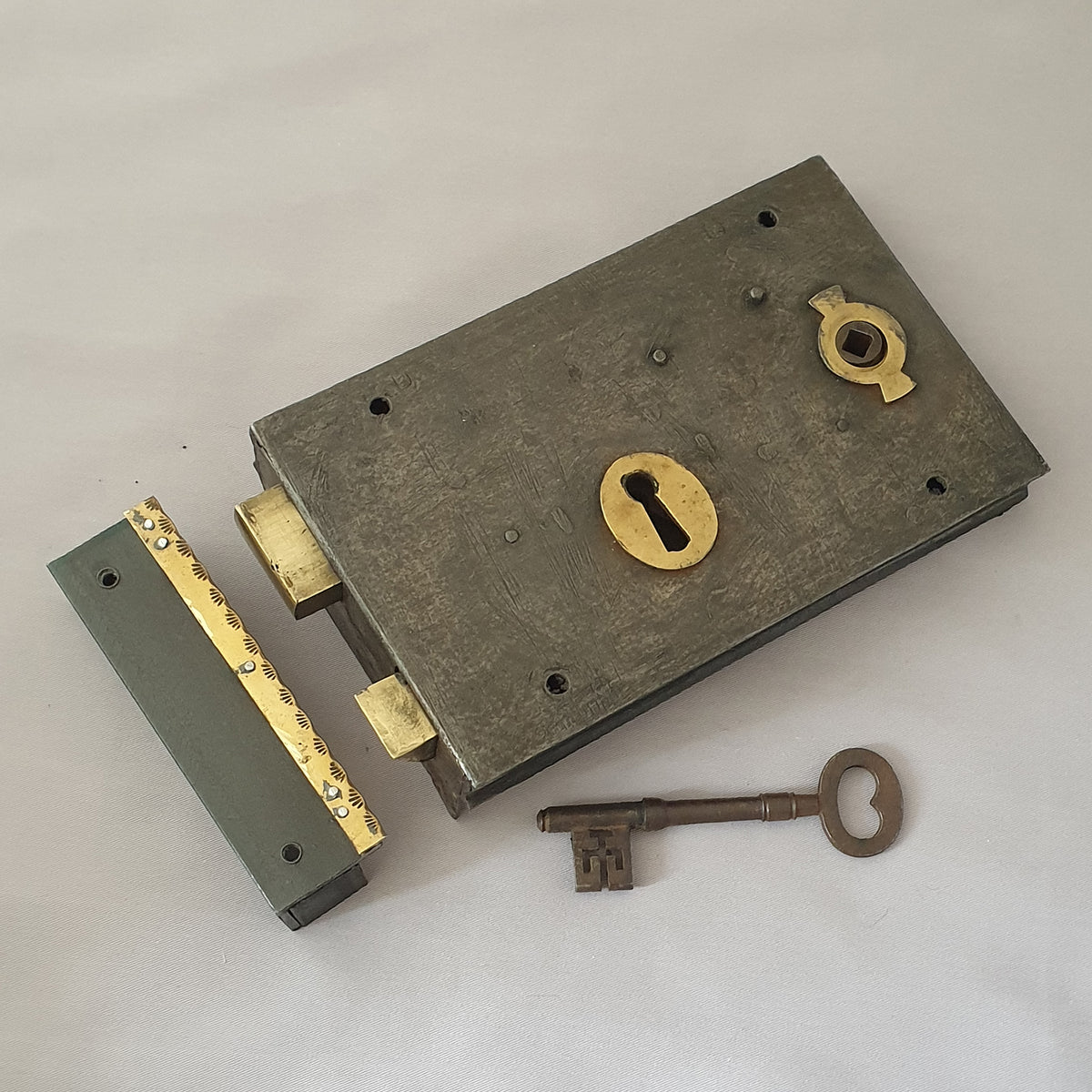 9'' LH Victorian Antique Rim Lock | Architectural Decor