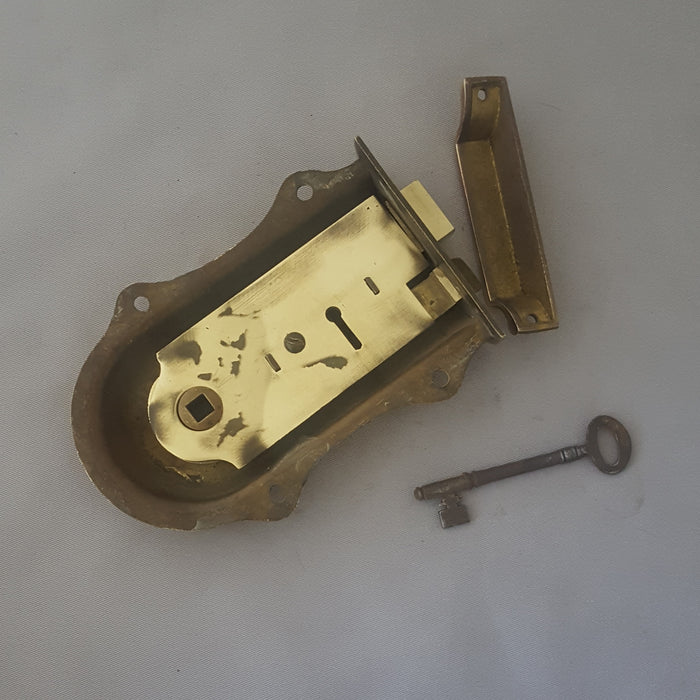 Edwardian LH Brass Antique Rim Lock