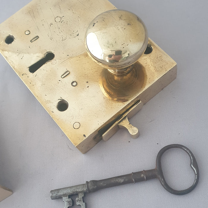 Brass Antique LH Georgian Front Door Lock