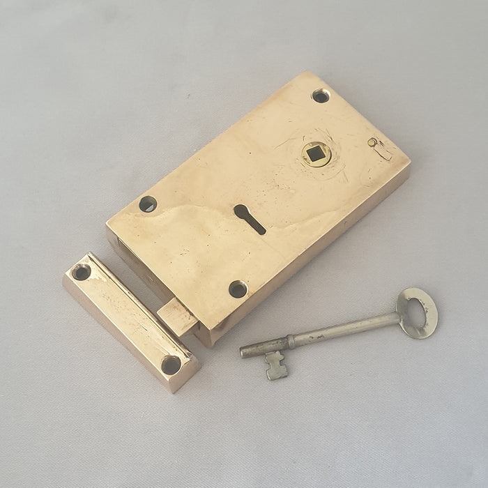 LH Edwardian Rose Brass Rim Lock