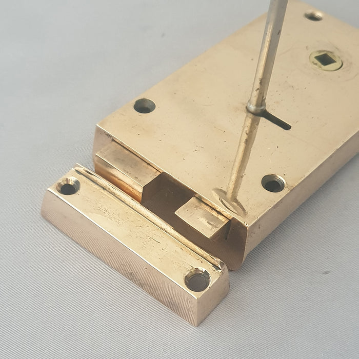 LH Edwardian Rose Antique Brass Rim Lock