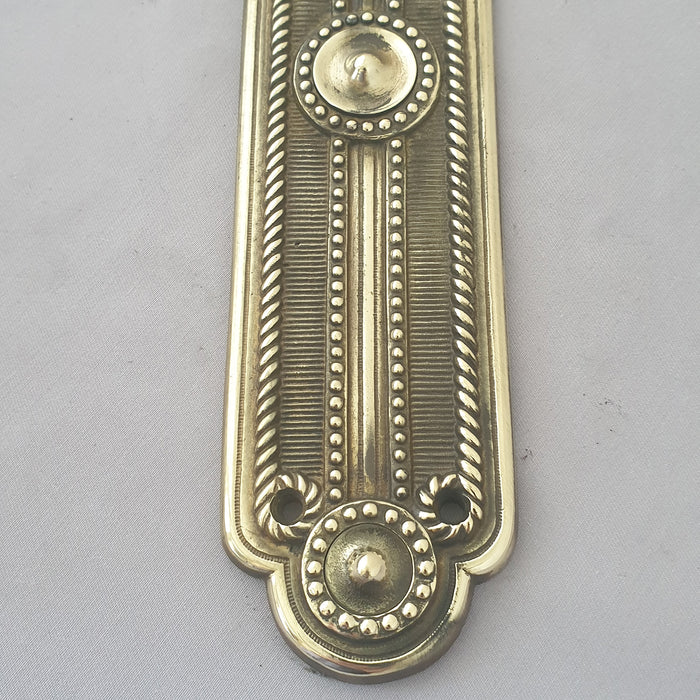 Antique Early 1900s Cast Brass Finger Plate