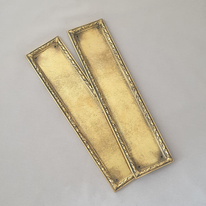 Pair Cast Brass Edwardian Finger Plates