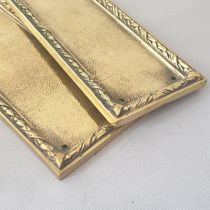Antique Pair Cast Brass Edwardian Finger Plates