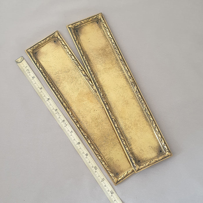Pair Cast Brass Antique Edwardian Finger Plates