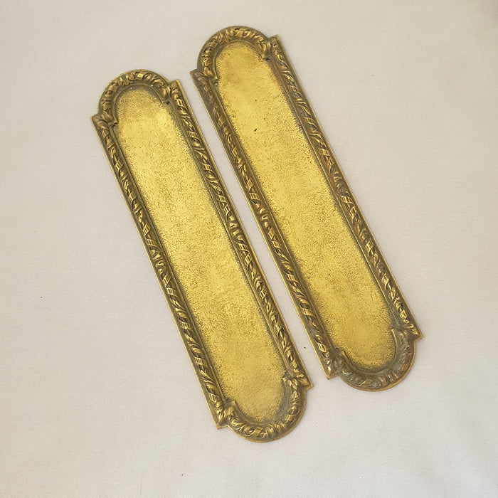 Pair Early 1900s Cast Brass Finger Plates