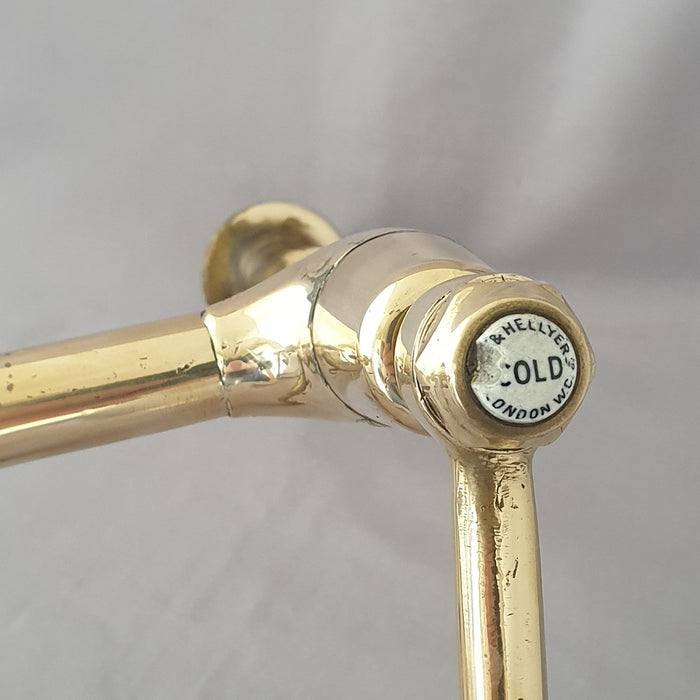 1920s Dent & Hellyer Tall Long Reach Elbow Brass Mixer Taps