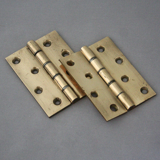 Pair Early 1900s 4'' Brass Hinges