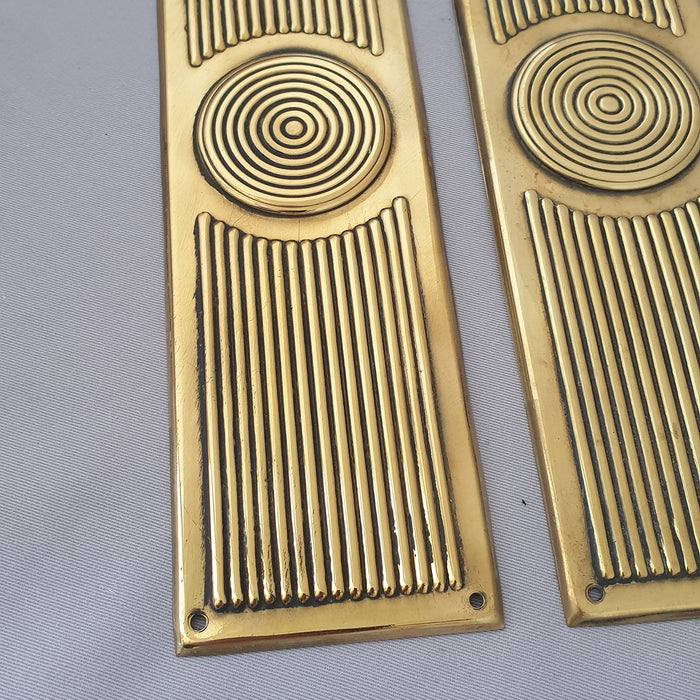 Antique Pair Edwardian Reeded Finger Plates