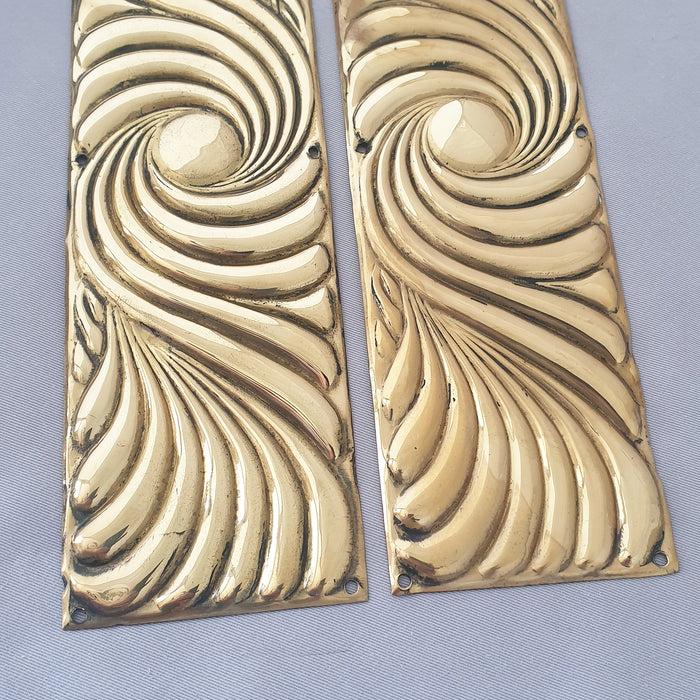 Antique Pair Swirly Edwardian Finger Plates