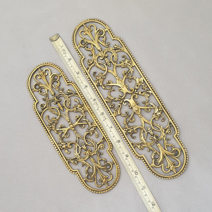 Pair 1920s Pierced Antique Finger Plates
