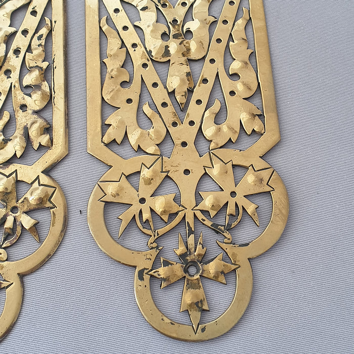Antique Victorian Pair Pierced Finger Plates