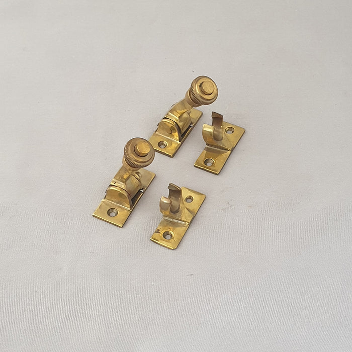 Antique Pair Victorian Sprung Sash Fasteners