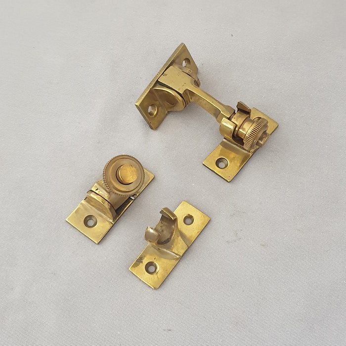 Pair Antique Victorian Sprung Sash Fasteners