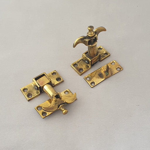 Pair Victorian Gothic Sprung Sash Fasteners