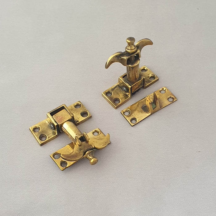 Pair Victorian Gothic Sprung Sash Fasteners