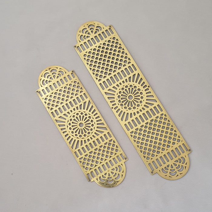 Pair Late Victorian Pierced Finger Plates