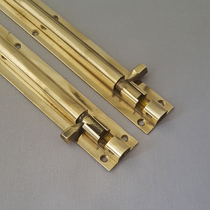 Pair 1900s Solid Brass Bolts