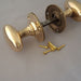 Antique Patented 20/30s Oval Brass Door Knobs