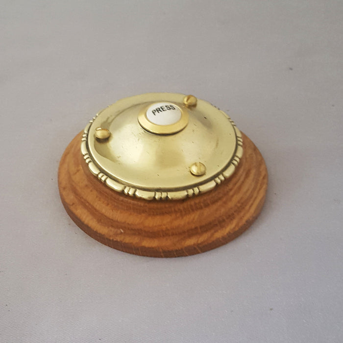 Period Dot n Dab Brass and Oak Front Door Bell Push