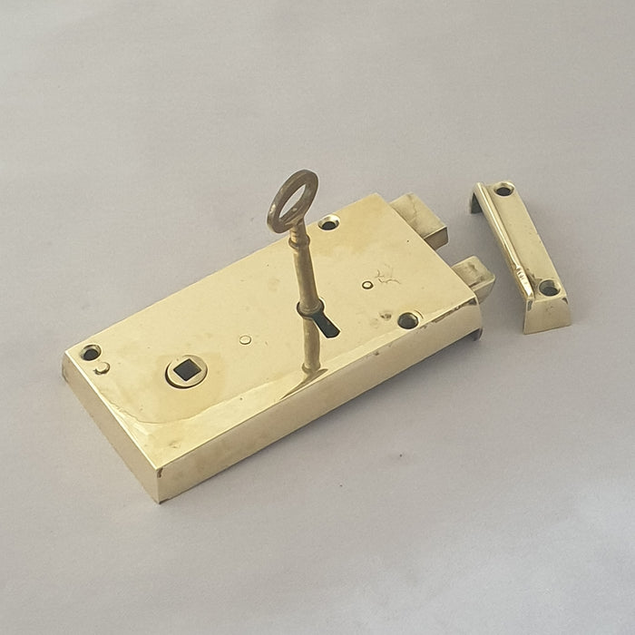 Antique RH Edwardian Brass Rim Lock