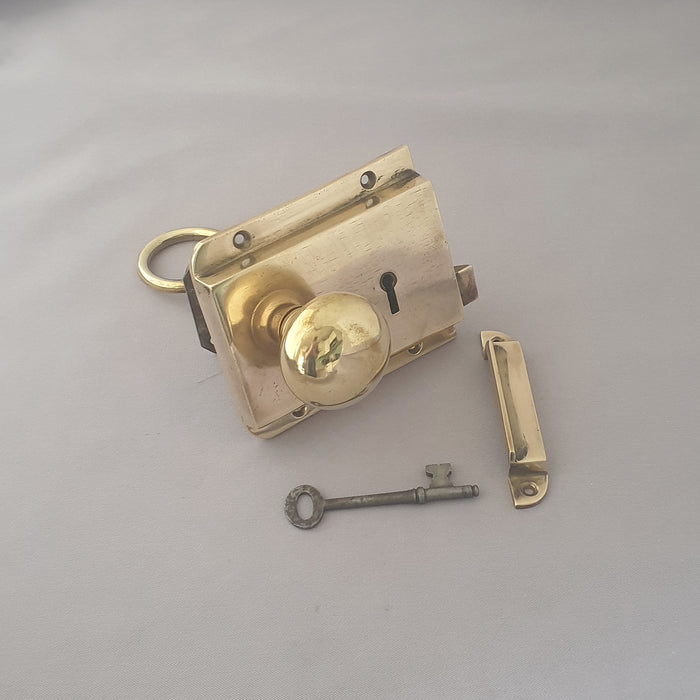 Antique RH Edwardian Rim Lock & Handles