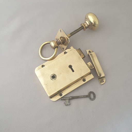 RH Edwardian Rim Lock & Handles